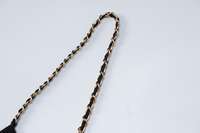 Chain Strap Halter Waist Cutout Ring Detail Slit Midi Dress