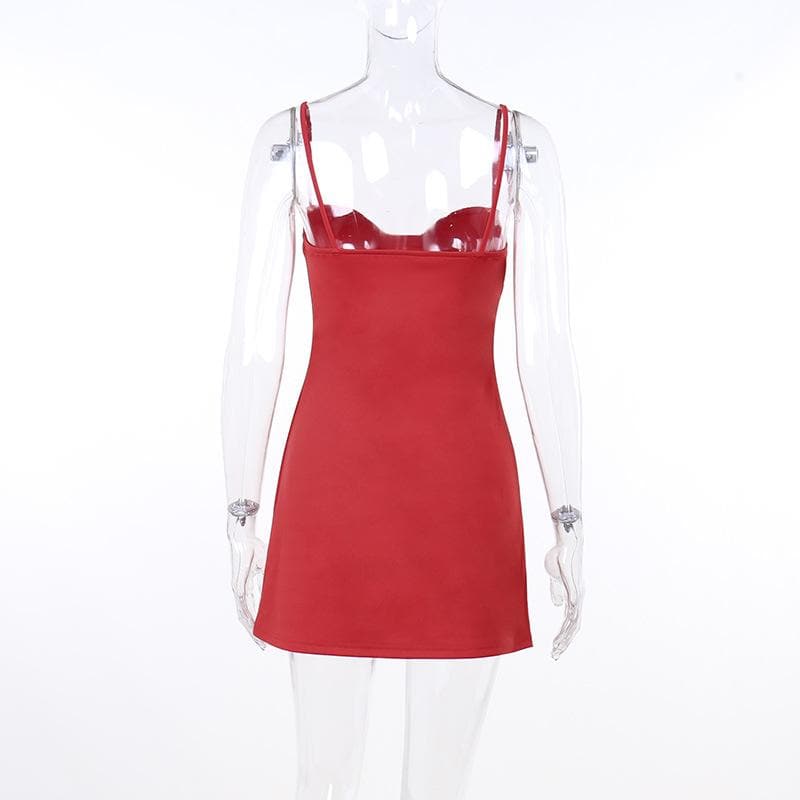 Sweetheart Spaghetti Strap Ruched Bust Bodycon Mini Dress
