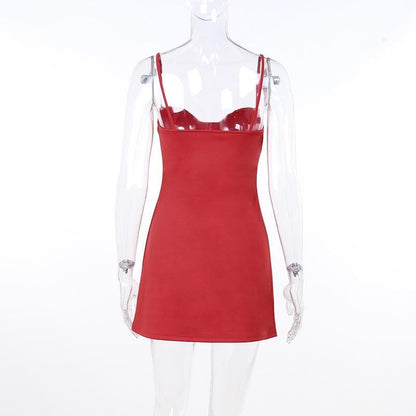 Sweetheart Spaghetti Strap Ruched Bust Bodycon Mini Dress
