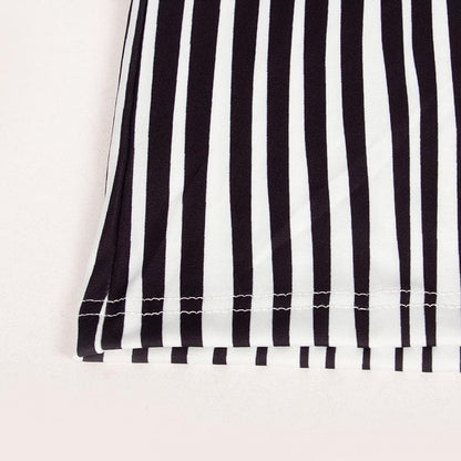 Crew Neck Optical Illusion Curved Stripe Long Sleeve Bodycon Maxi Dress