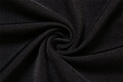 Deep V Twist Front Long Sleeve Ruched Metallic Side Slit Maxi Dress
