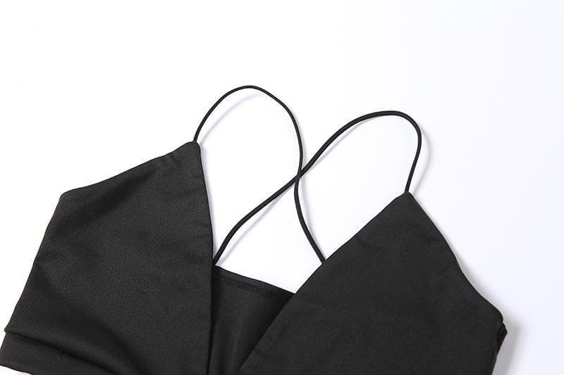 Deep V Cutout Front Side Slit Bodycon Maxi Dress