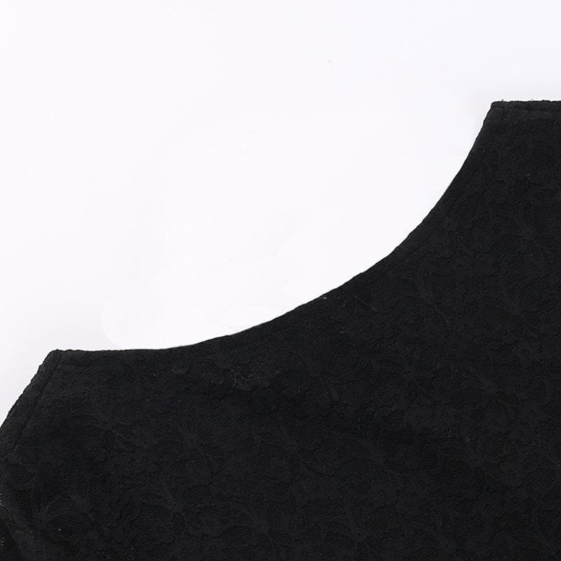 Boat Neck Floral Lace Long Sleeve Sheer Midriff Bodycon Mini Dress