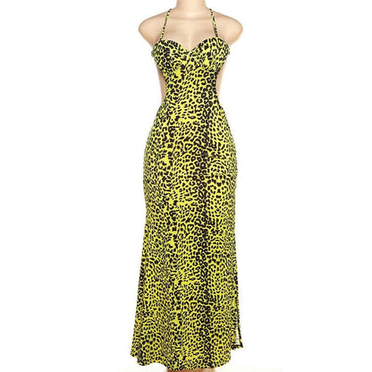Spaghetti Strap Sweetheart Ruched Bust Side Cutout Thigh Slit Maxi Dress