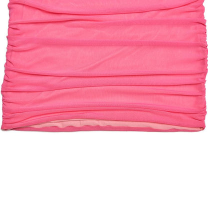 Colorblock Ruched Strapless Tiered Bodycon Mini Dress