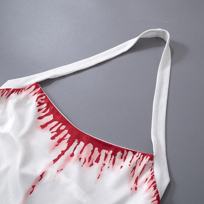 Halter Bloody Handprint Graphic Bodycon Mini Dress