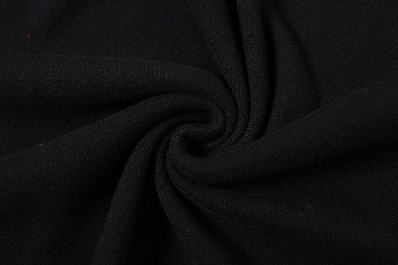 Flower Applique Off Shoulder Flared Sleeve Slit Mini Dress
