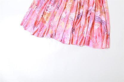 Strapless Floral Print Lace-Up Back Maxi Dress
