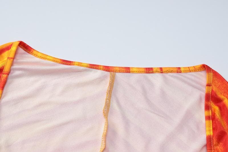 Wavy Stripe Panel Detail Square Neck Long Sleeve Maxi Dress