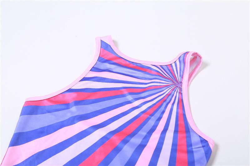 Sunburst Stripe Cut In Sleeveless Bodycon Maxi Dress