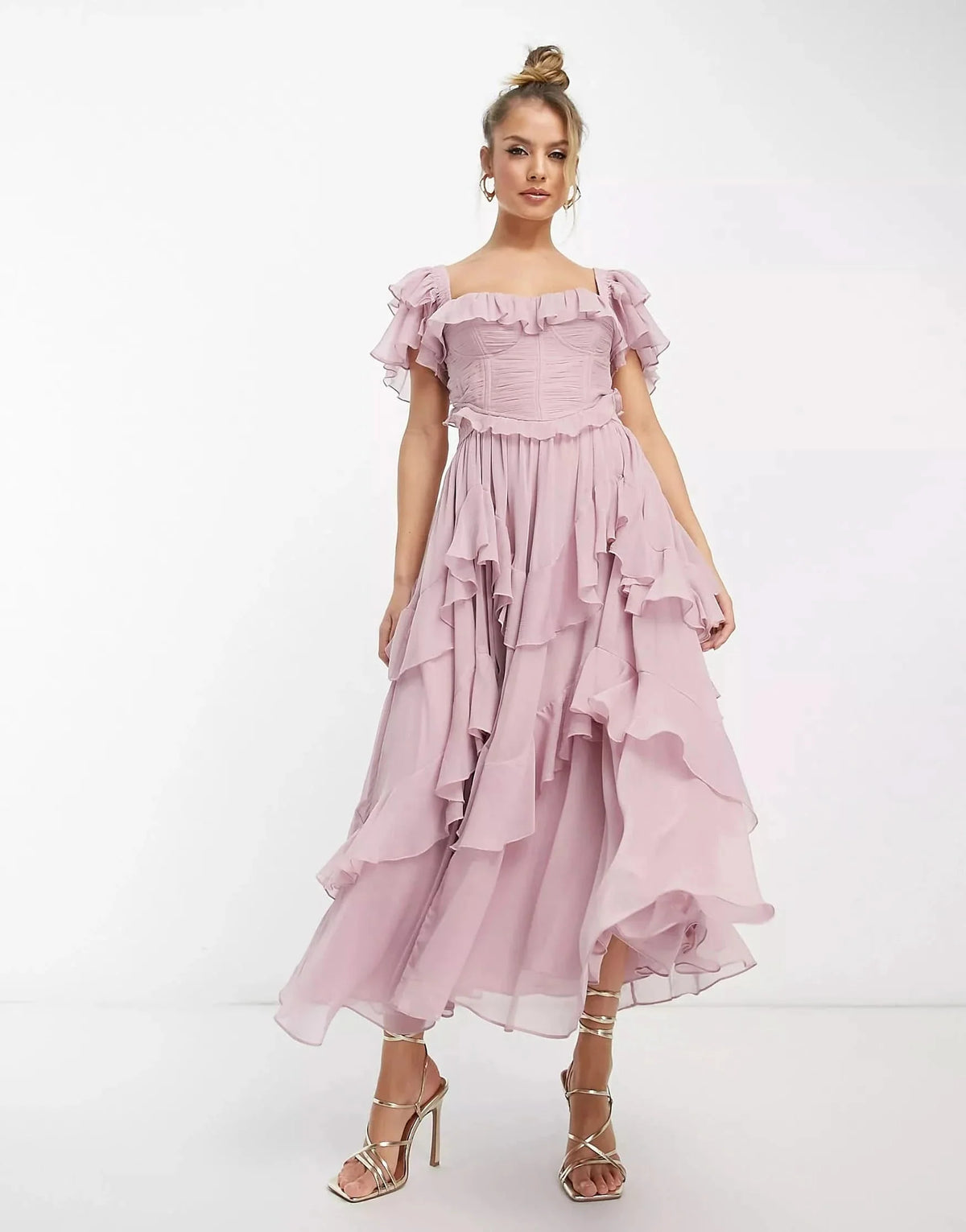 Freyna Ruffle Midi Dress