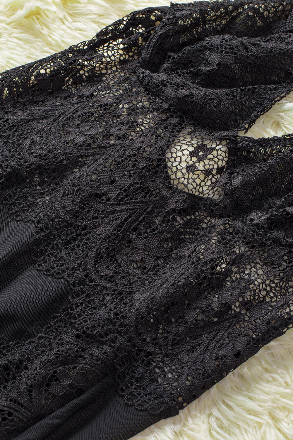 Floral Lace Panel V Neck Spaghetti Strap Chemise Babydoll Dress
