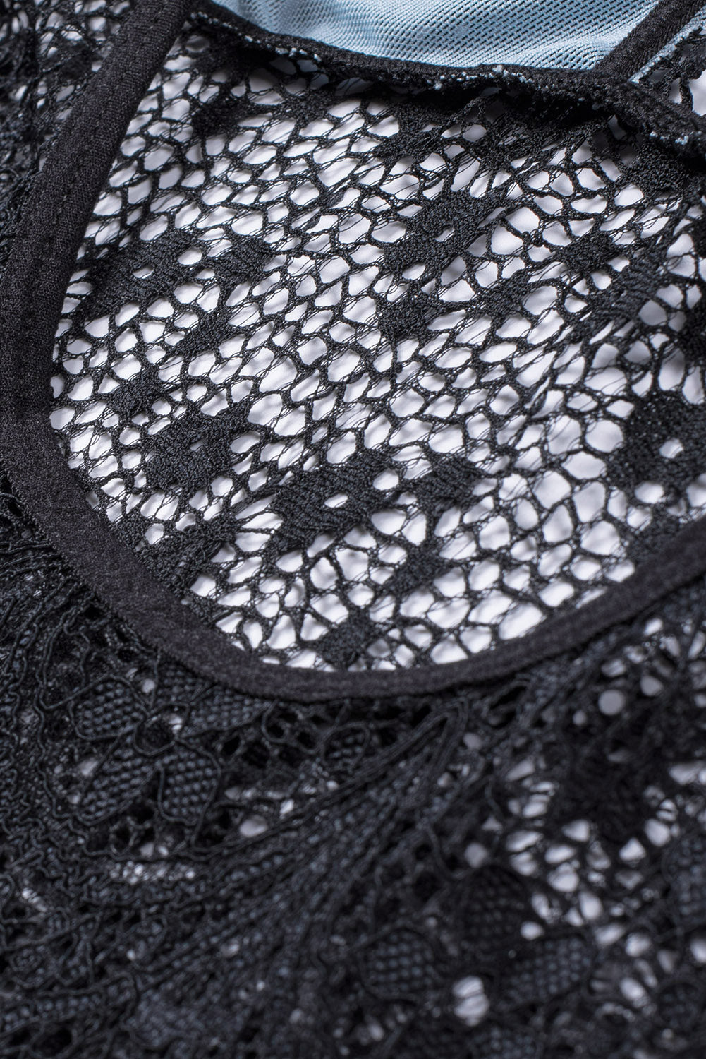 Floral Lace Panel V Neck Spaghetti Strap Chemise Babydoll Dress