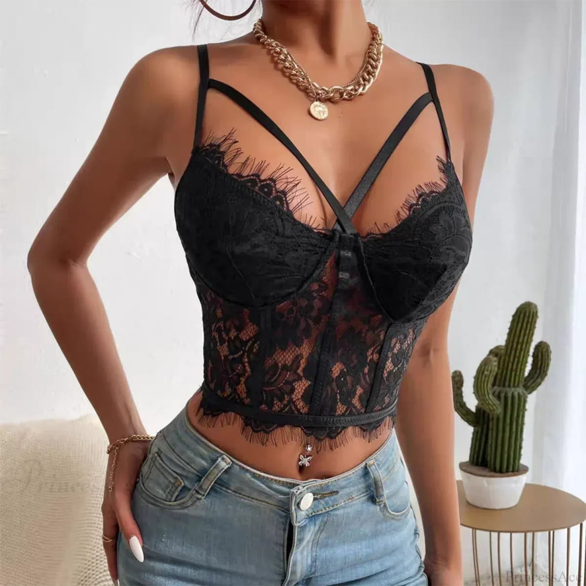 Lace Perspective Spice Girls Halter Corset Top