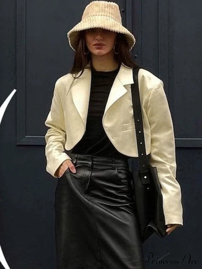 Ladies Slim Cropped Blazer Coat
