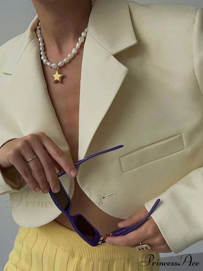 Ladies Slim Cropped Blazer Coat