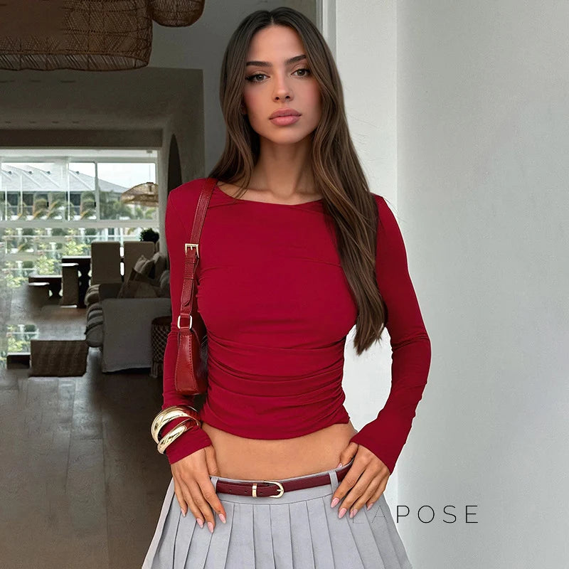 Aamina Long Sleeve Fitted Top