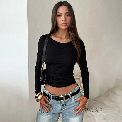 Aamina Long Sleeve Fitted Top