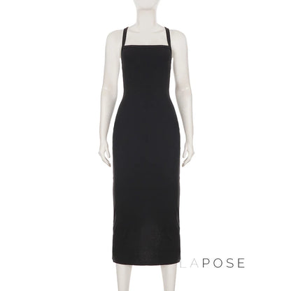 Abrianna Halter Backless Maxi Dress