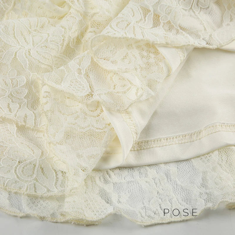 Adaley Lace Tiered Mini Dress