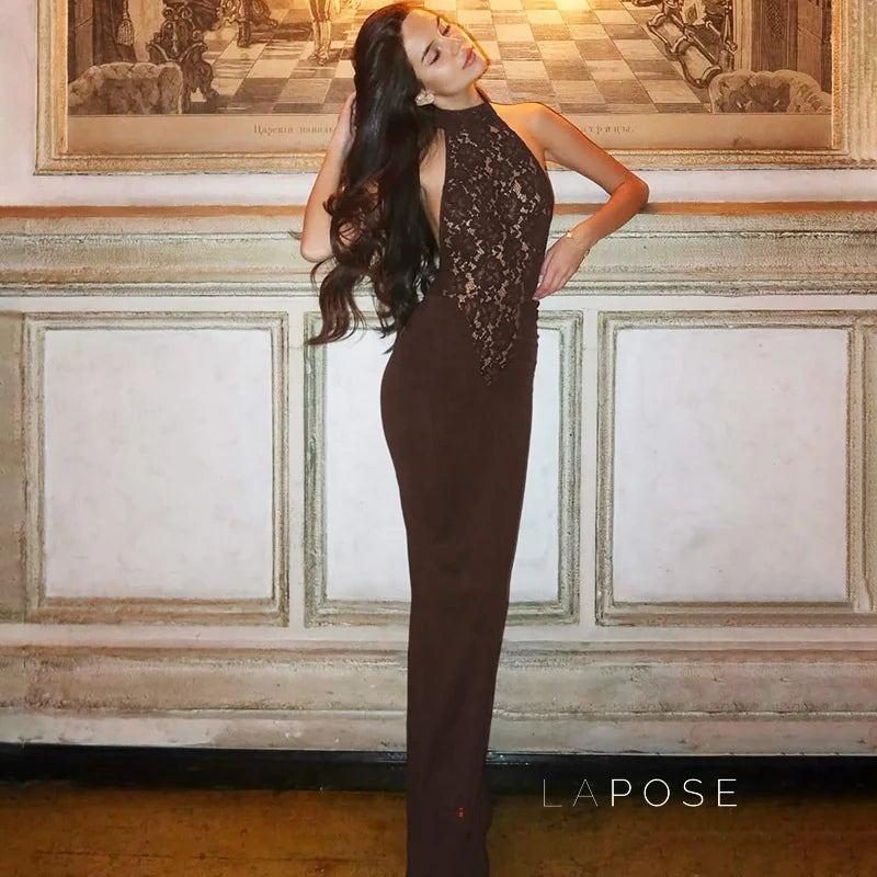 Addeline Halter Backless Maxi Dress