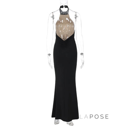 Addeline Halter Backless Maxi Dress