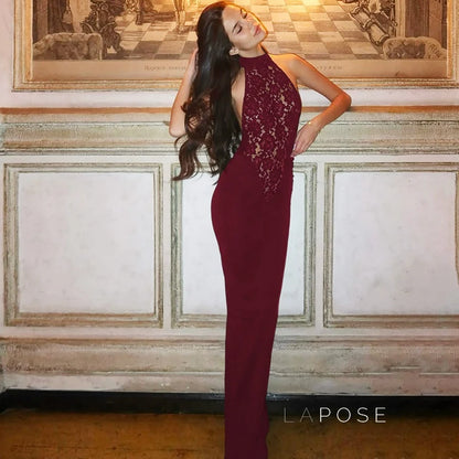 Addeline Halter Backless Maxi Dress