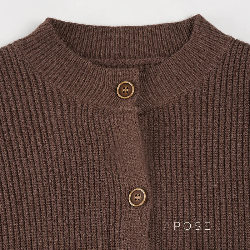 Addilyn Brown Knitted Cardigan