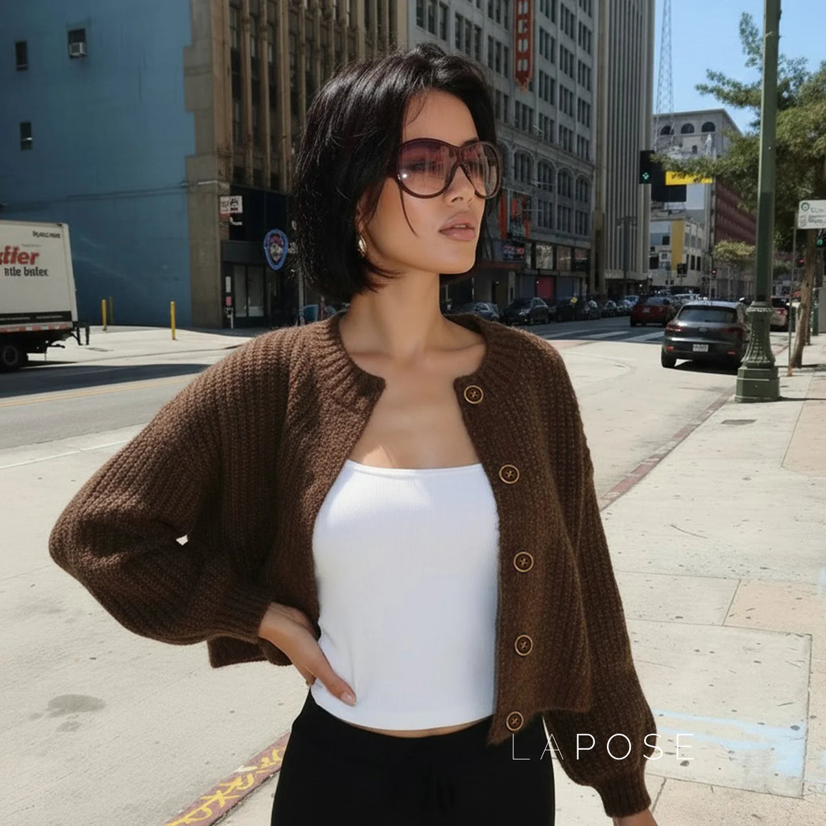 Addilyn Brown Knitted Cardigan