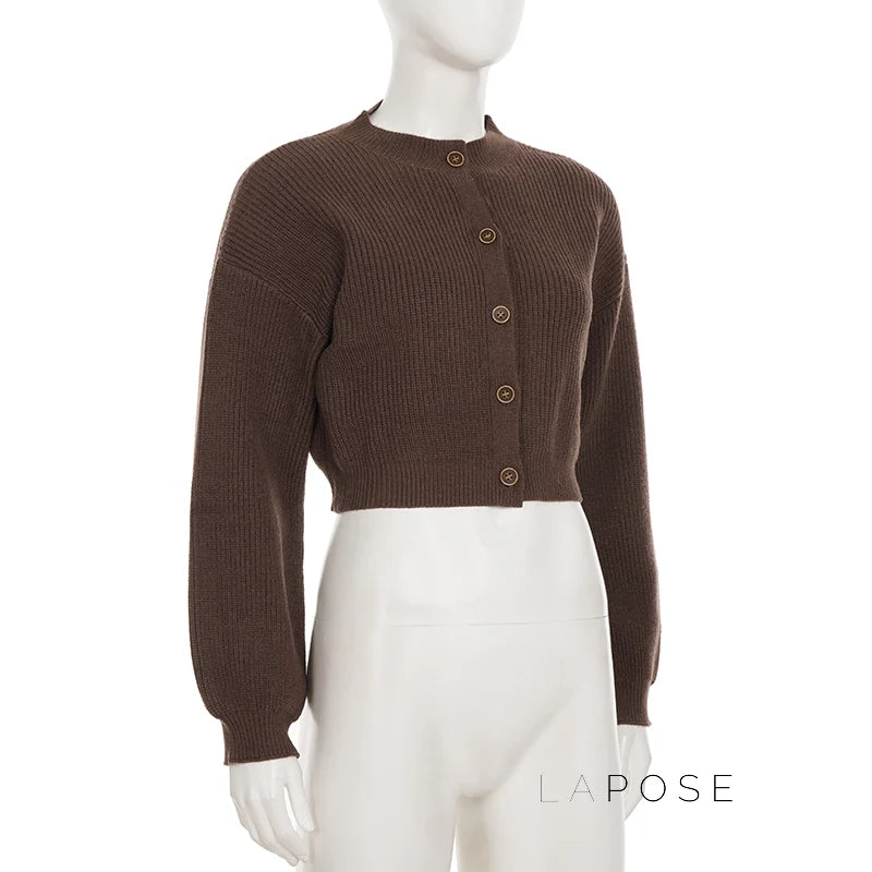 Addilyn Brown Knitted Cardigan