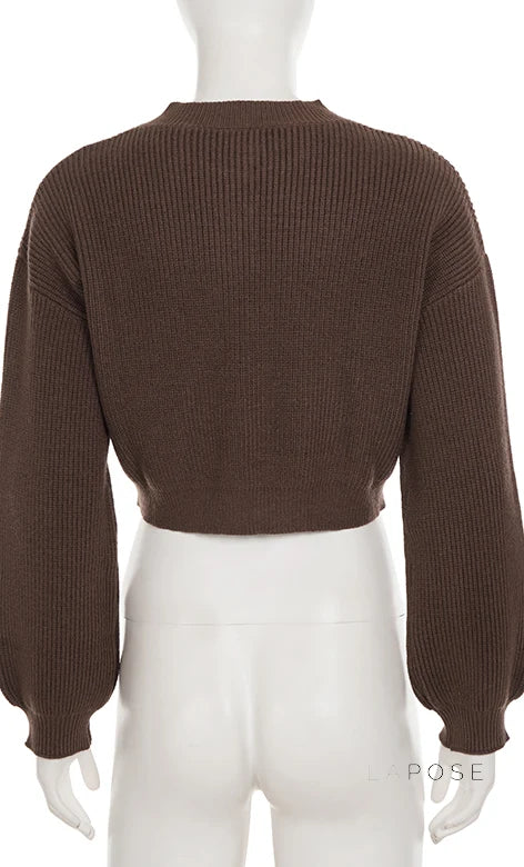 Addilyn Brown Knitted Cardigan