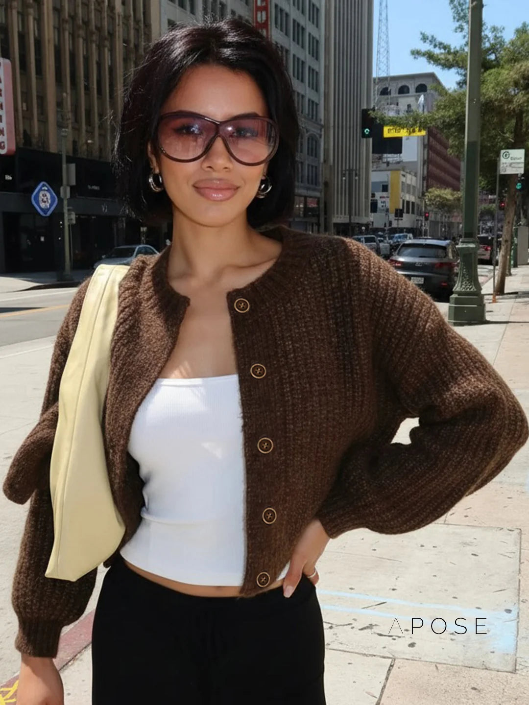 Addilyn Brown Knitted Cardigan