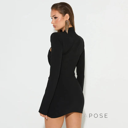 Afnan Twisted Long Sleeve Mini Dress