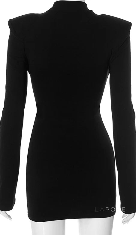Afnan Twisted Long Sleeve Mini Dress