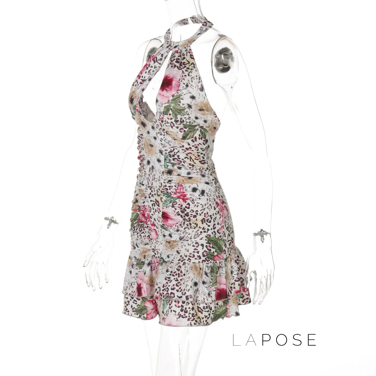 Aislyn Leopard Halter Mini Dress