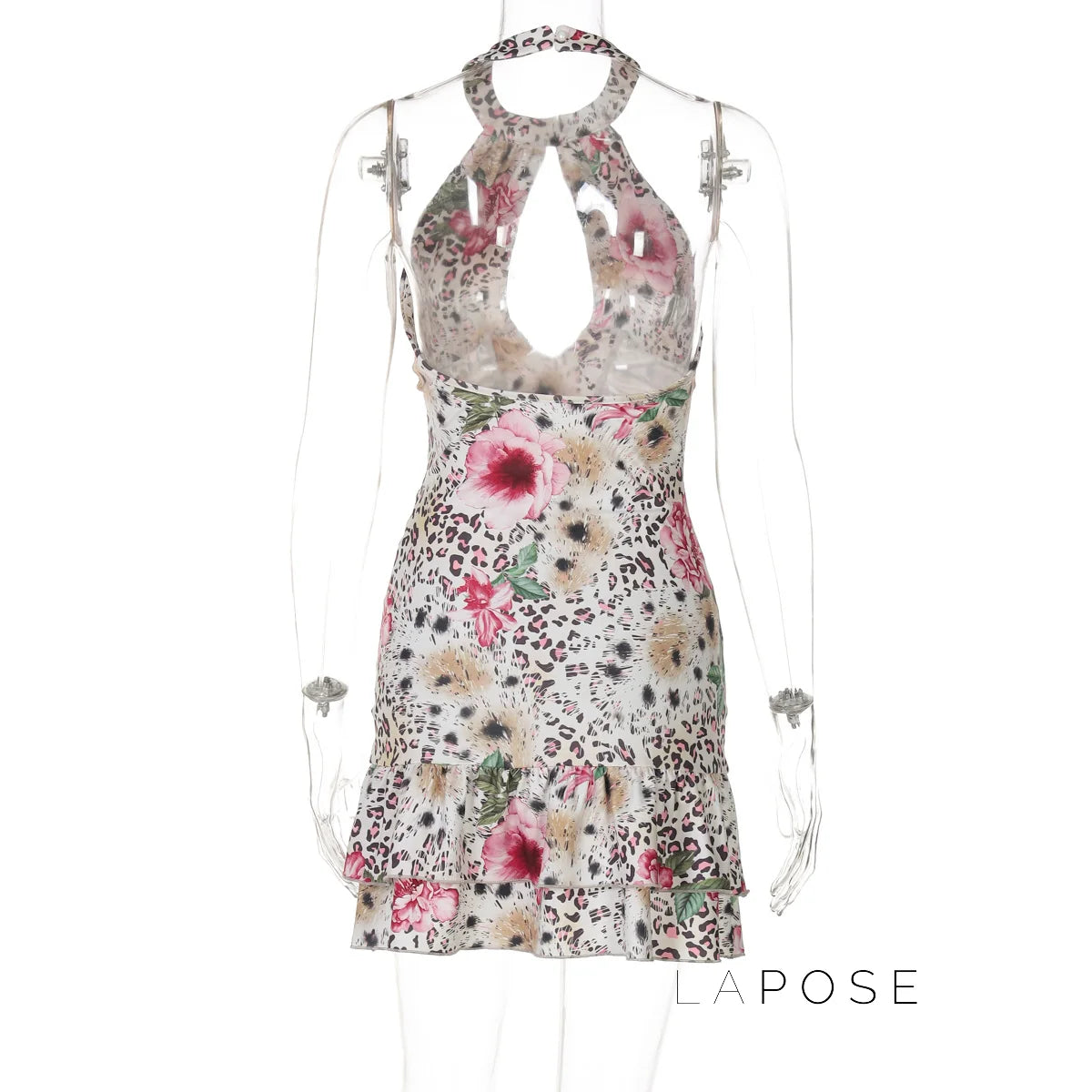 Aislyn Leopard Halter Mini Dress