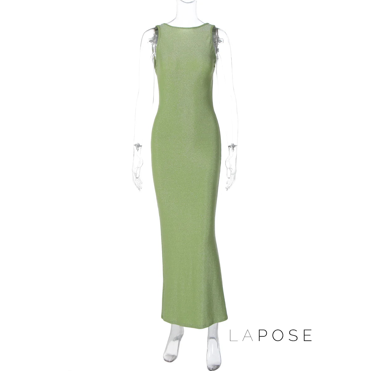 Akilah Shiny Backless Slit Dress