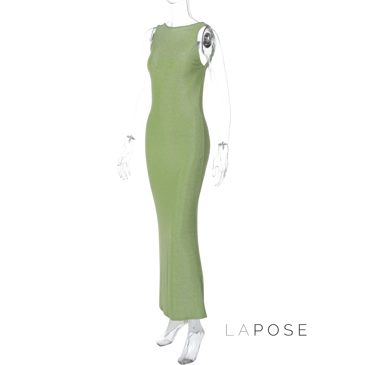 Akilah Shiny Backless Slit Dress