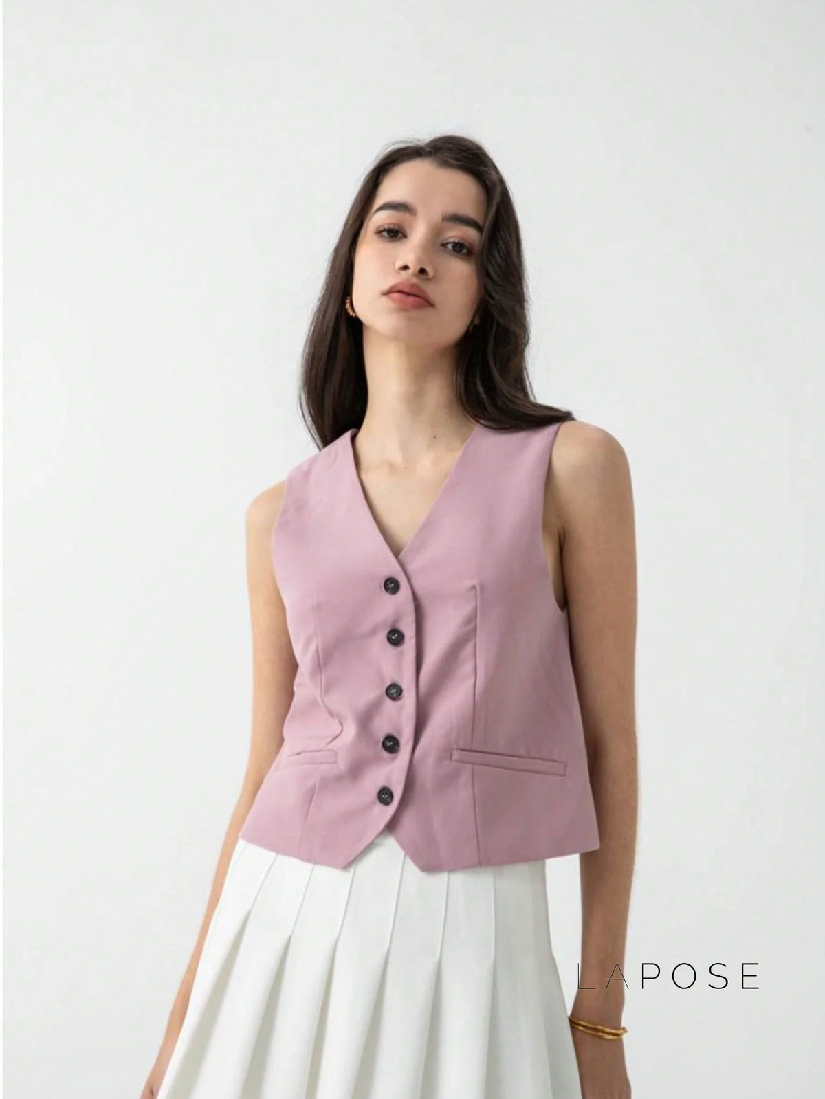 Alaa Button-Up Crop Vest