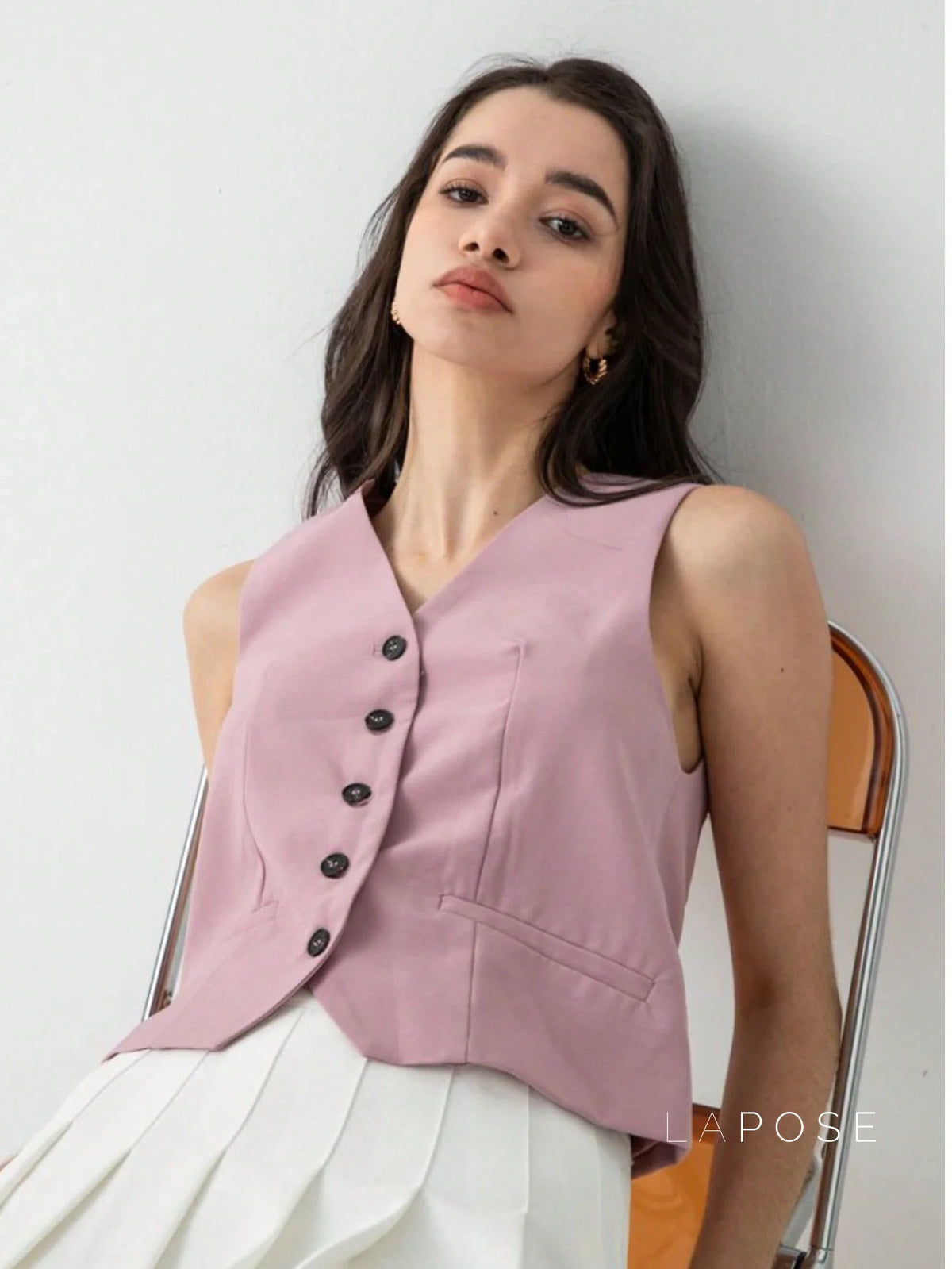 Alaa Button-Up Crop Vest