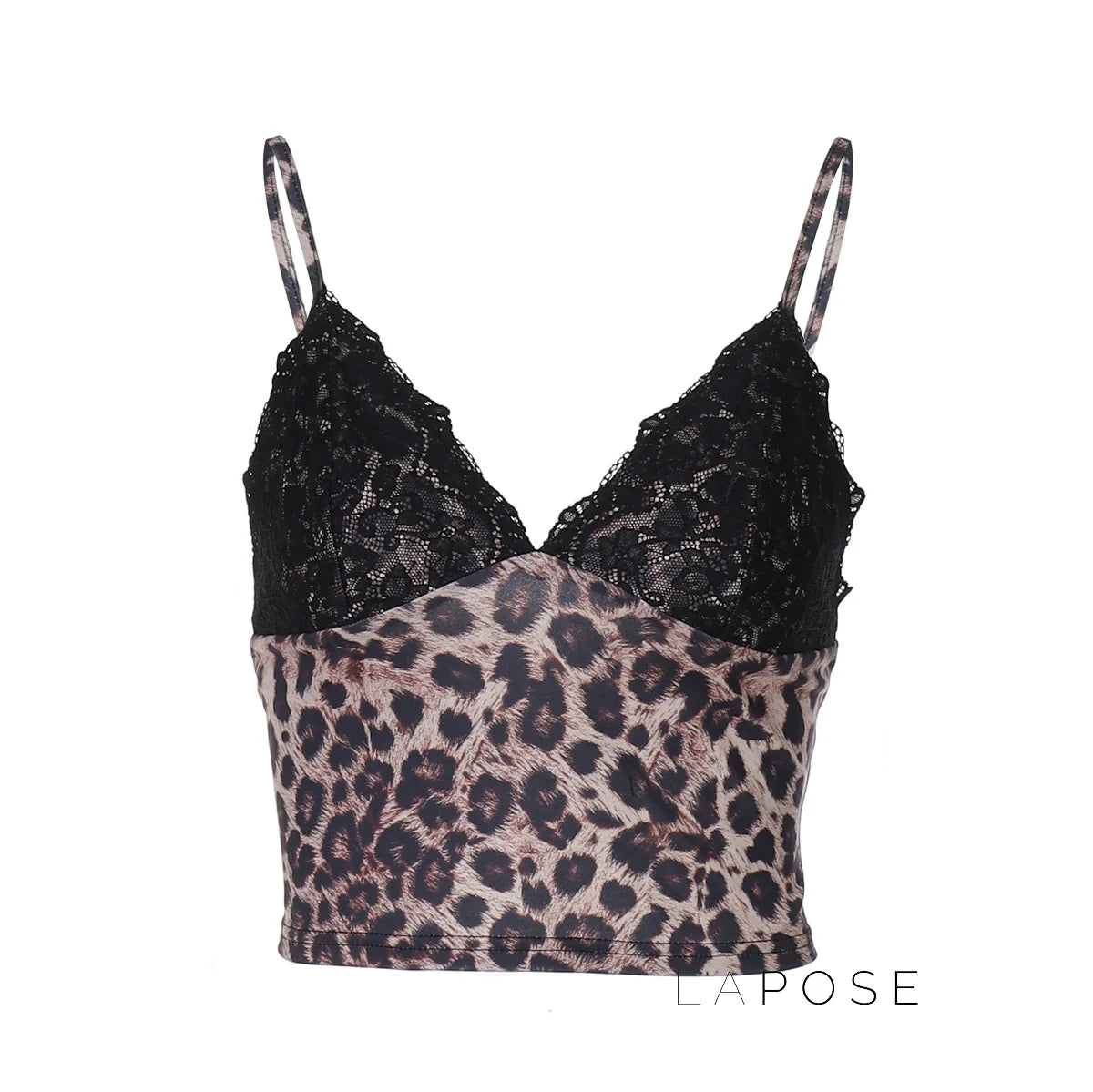 Alania Leopard Print V-Neck Crop Top