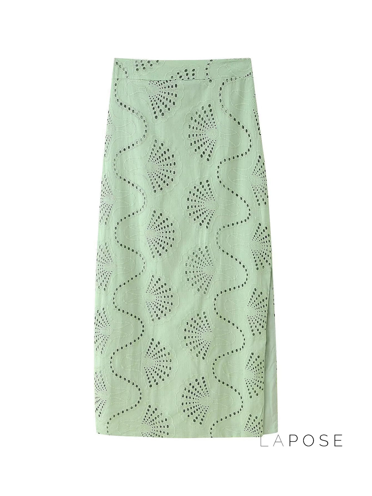 Alaura Green Embroidered Skirt Set