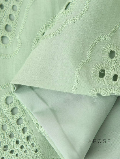 Alaura Green Embroidered Skirt Set
