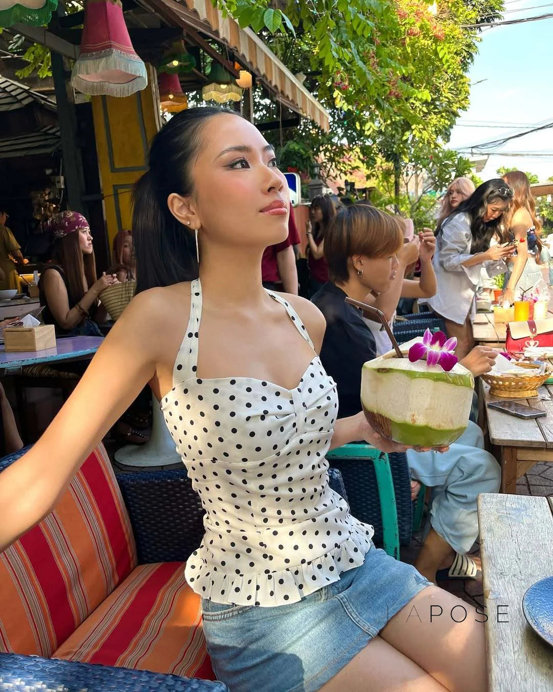 Alaura Polka Dot Halter Top