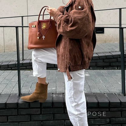 Alayiah Retro Faux Suede Jacket
