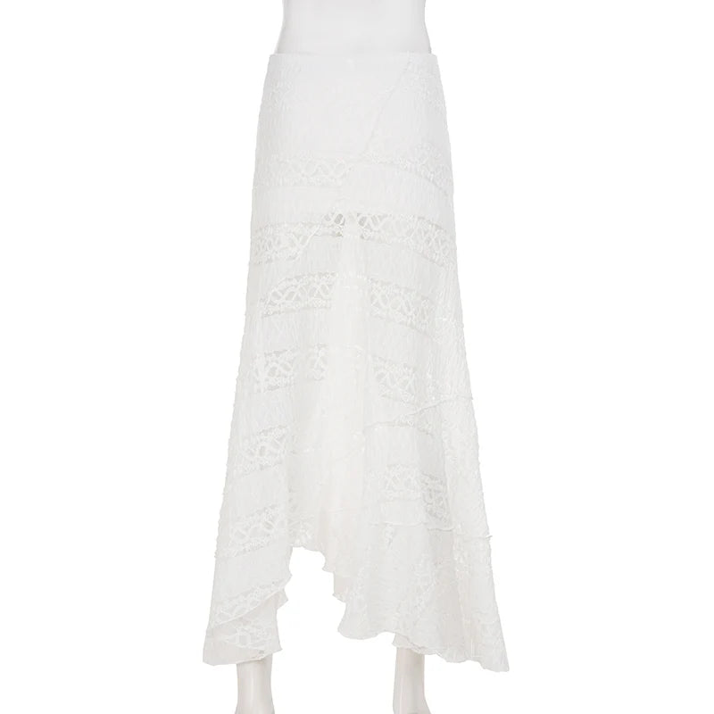Alianny Eyelet Lace Midi Skirt