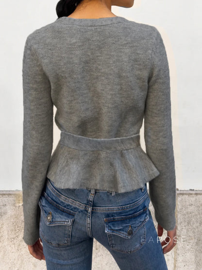 Allanah Ruffle Hem Knit Sweater