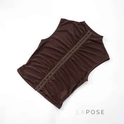 Amauri Pleated Mock Neck Vest