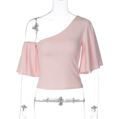 Amberley One Shoulder Flare Sleeve Top
