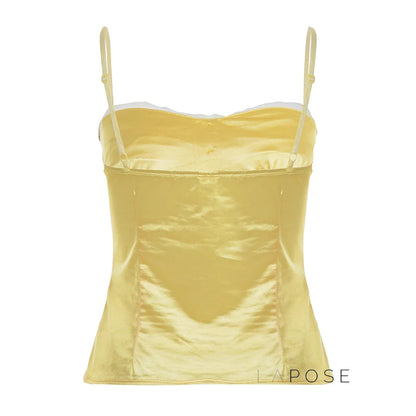 Ameena Pleated Satin Crop Top